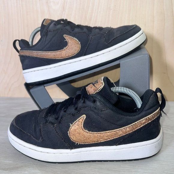 Nike Court Borough Low 2 Black Canvas DC7949-001 Youth 5 - Picture 1 of 11